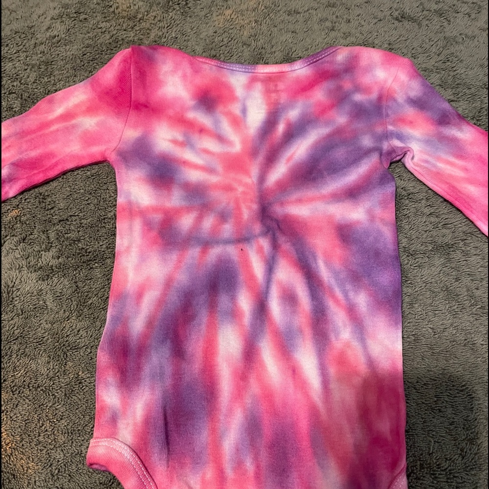 Tie dyed baby onesie